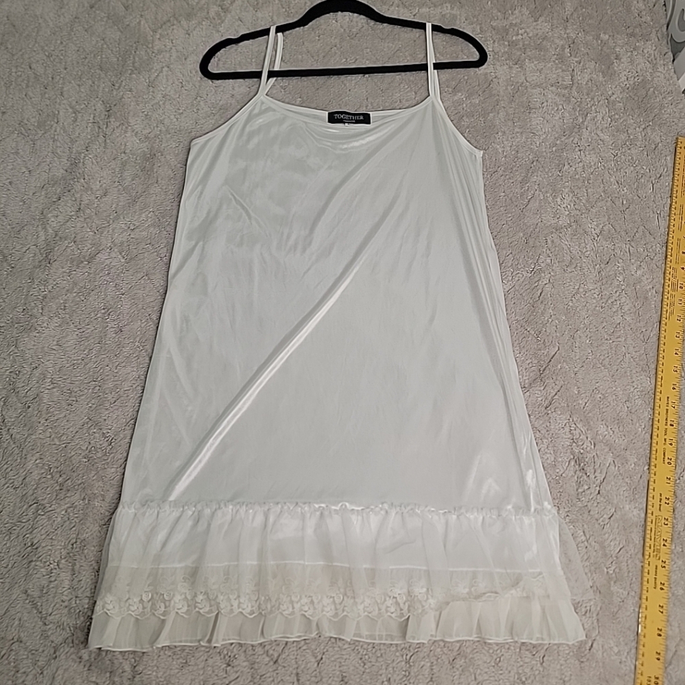 Together White Lace Trim Chemise